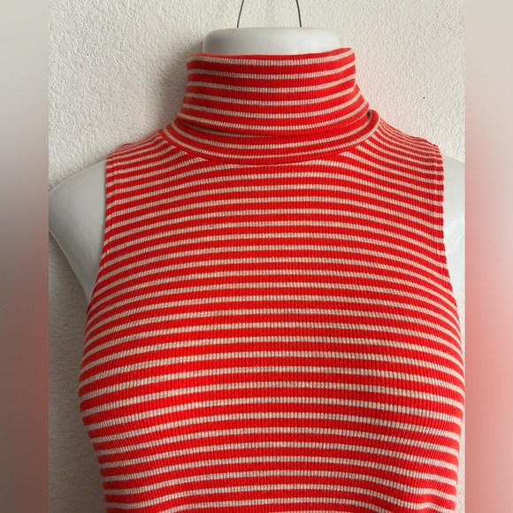 Puella Orange Striped Turtleneck Swing Top Sleeveless Tunic S - Picture 7 of 14